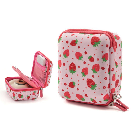 Cwatcun D156 Large Portable Storage Bag Small Microslice Hard Shell Camera Bag(Strawberry Pink) - Soft Bag by Cwatcun | Online Shopping South Africa | PMC Jewellery | Buy Now Pay Later Mobicred