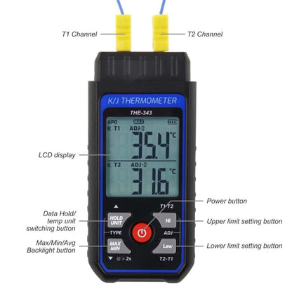 K-type Industrial High-precision Contact Probe Electronic Temperature Gauge(THE-343) - Thermostat & Thermometer by PMC Jewellery | Online Shopping South Africa | PMC Jewellery | Buy Now Pay Later Mobicred