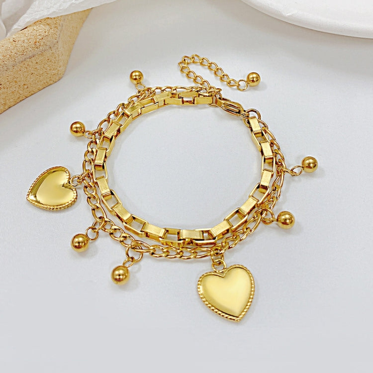 OPK 1038 Multi-layer Stainless Steel Round Bead Love Bracelet, Color: Gold - Bracelets by OPK | Online Shopping South Africa | PMC Jewellery | Buy Now Pay Later Mobicred