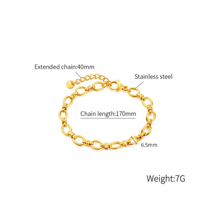 OPK 1384 Stainless Steel Plain Chain Jewelry Simple Splicing Bracelet, Color: Steel Color - Bracelets by OPK | Online Shopping South Africa | PMC Jewellery | Buy Now Pay Later Mobicred