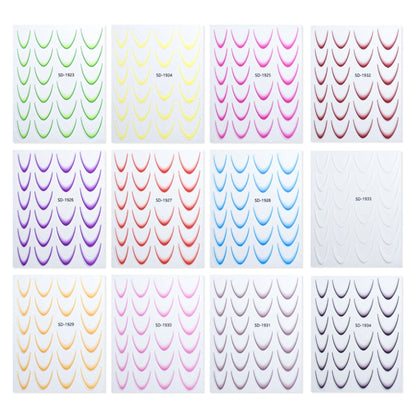 SD-1934 Line Nail Art Stickers Self-Adhesive Gradient Color French Manicure Stickers DIY Nail Tips Decals - Nail Stickers by PMC Jewellery | Online Shopping South Africa | PMC Jewellery | Buy Now Pay Later Mobicred