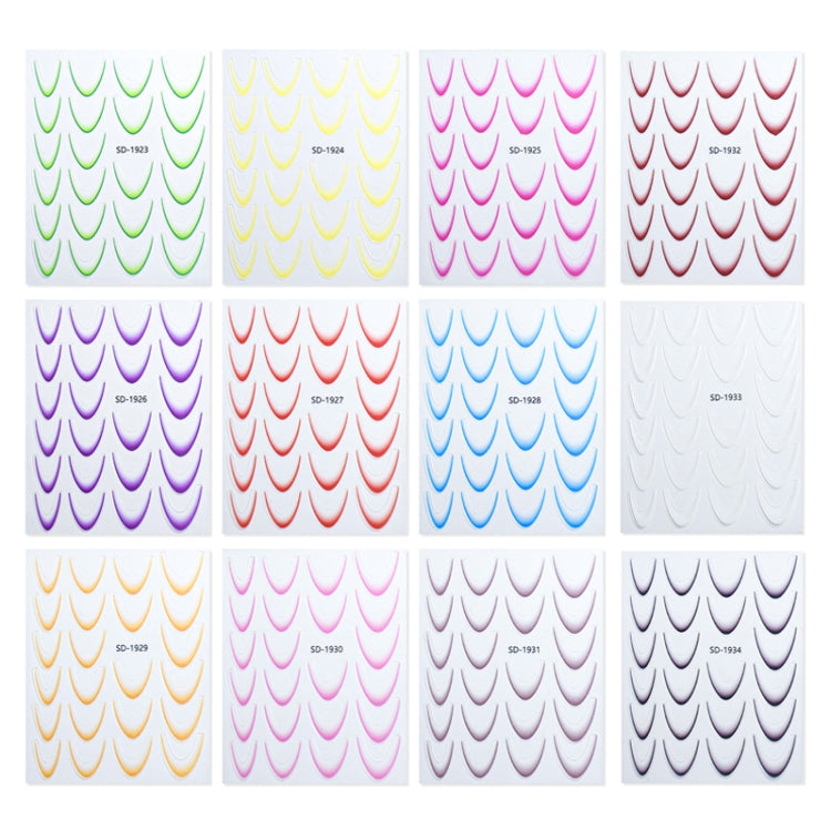 SD-1924 Line Nail Art Stickers Self-Adhesive Gradient Color French Manicure Stickers DIY Nail Tips Decals - Nail Stickers by PMC Jewellery | Online Shopping South Africa | PMC Jewellery | Buy Now Pay Later Mobicred