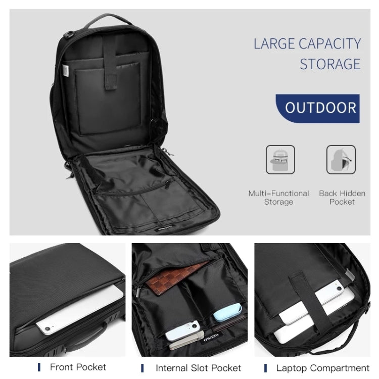 Ozuko Business Laptop USB Backpack Men Schoolbag(Dark Blue) - Backpack by ozuko | Online Shopping South Africa | PMC Jewellery | Buy Now Pay Later Mobicred