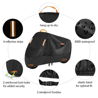 Motorcycle Rain Sun Protection Cover Oxford Cloth Dustproof With Anti-theft Buckle, Size: XXXL - Raincoat by PMC Jewellery | Online Shopping South Africa | PMC Jewellery | Buy Now Pay Later Mobicred