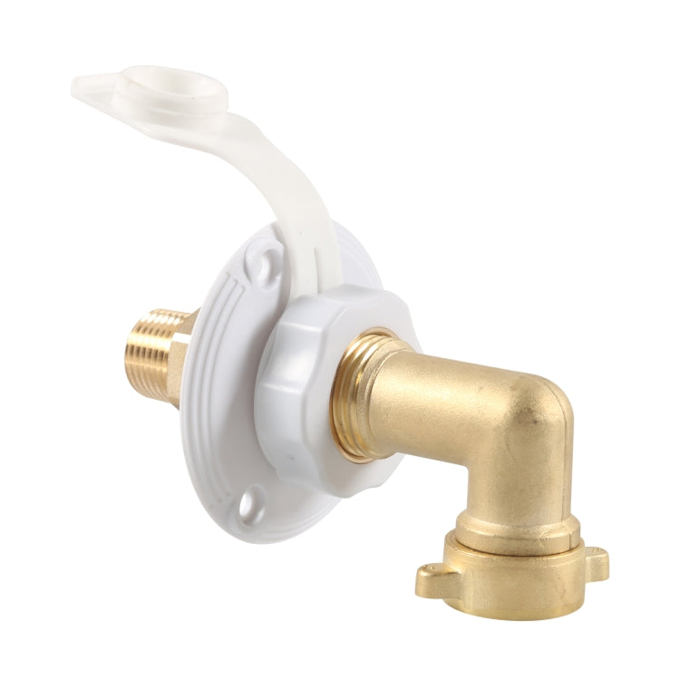 Brass Water Inlet Check Valve For Yacht RV With Adapter(White) - Marine Accessories & Parts by PMC Jewellery | Online Shopping South Africa | PMC Jewellery | Buy Now Pay Later Mobicred