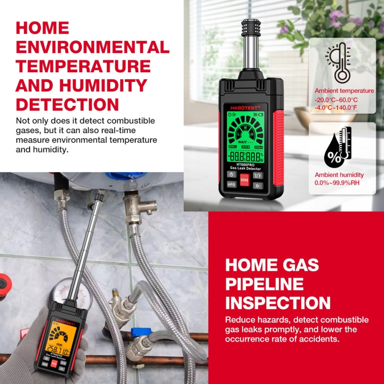 HABOTEST Combustible Gas Methane Leak Detector - Gas Monitor by HABOTEST | Online Shopping South Africa | PMC Jewellery | Buy Now Pay Later Mobicred