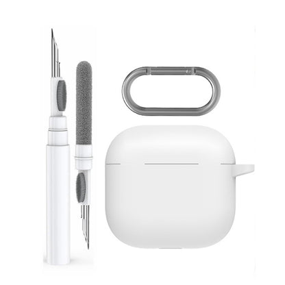 For Airpods 4 AhaStyle WG163 Earphone Drop-Proof Dust-Proof Silicone Protective Case With Cleanning Pen(White) - For AirPods 4 by AhaStyle | Online Shopping South Africa | PMC Jewellery | Buy Now Pay Later Mobicred