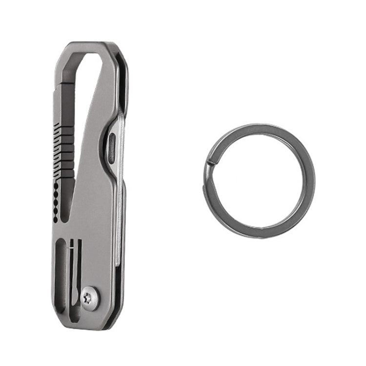 Multifunctional Titanium Keychain Outdoor Portable Defense Mini Folding Knife, Style: With 1 Titanium Ring - Key Rings by PMC Jewellery | Online Shopping South Africa | PMC Jewellery | Buy Now Pay Later Mobicred