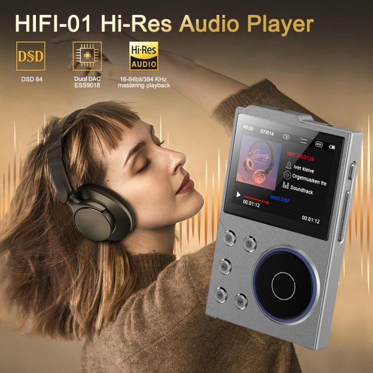 2.4 inch HIFI Bluetooth Music Player DSD256 Mastering Sound Quality Walkman, Memory: 16GB(Gray) - MP3 Player by PMC Jewellery | Online Shopping South Africa | PMC Jewellery | Buy Now Pay Later Mobicred