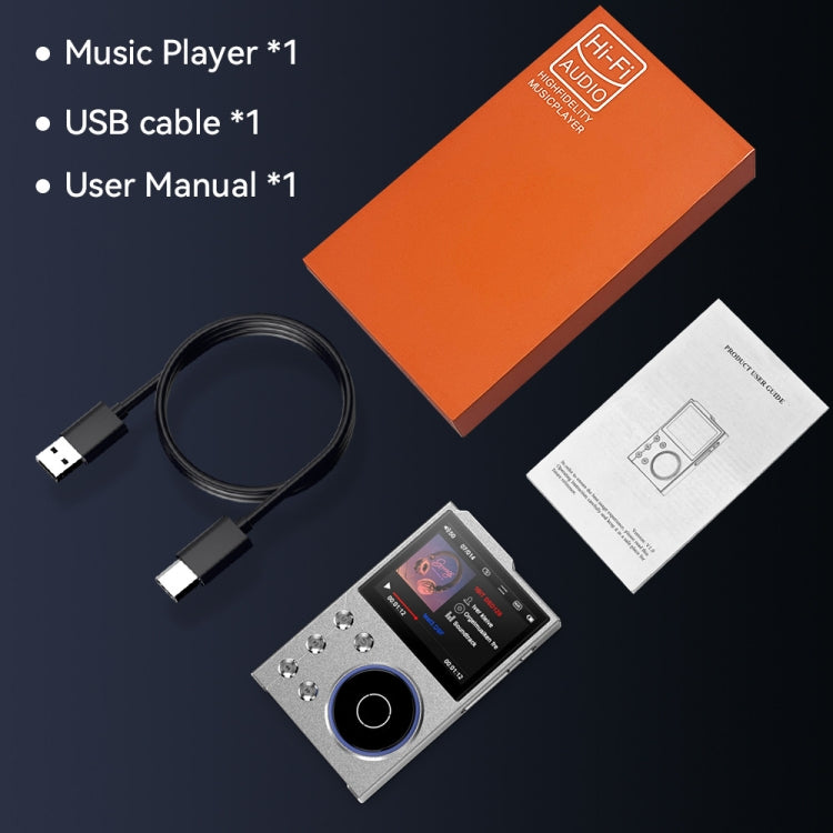 2.4 inch HIFI Bluetooth Music Player DSD256 Mastering Sound Quality Walkman, Memory: 16GB+16GB(Gray) - MP3 Player by PMC Jewellery | Online Shopping South Africa | PMC Jewellery | Buy Now Pay Later Mobicred