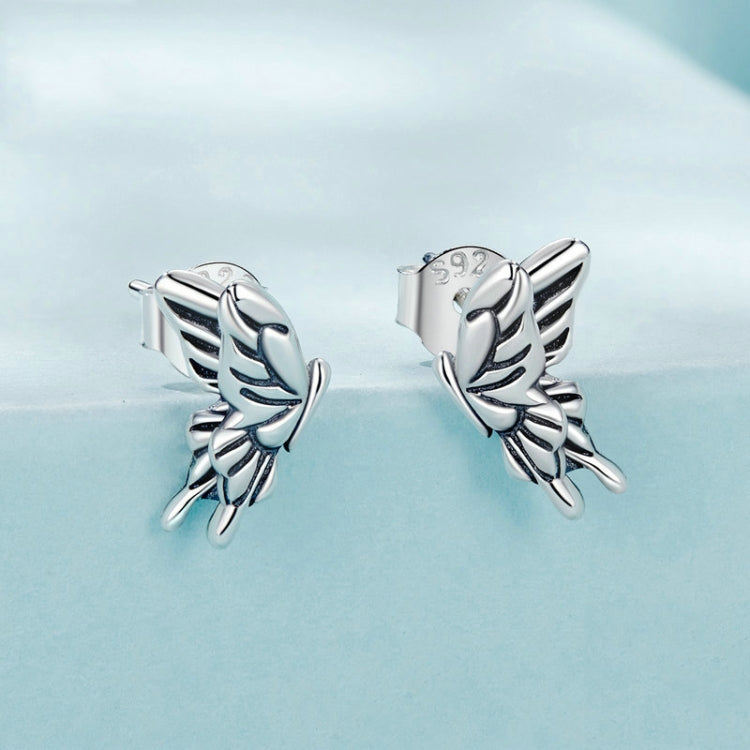 S925 Sterling Silver Three-dimensional Butterfly Earrings(SCE1762) - Stud Earrings & Earrings by PMC Jewellery | Online Shopping South Africa | PMC Jewellery | Buy Now Pay Later Mobicred