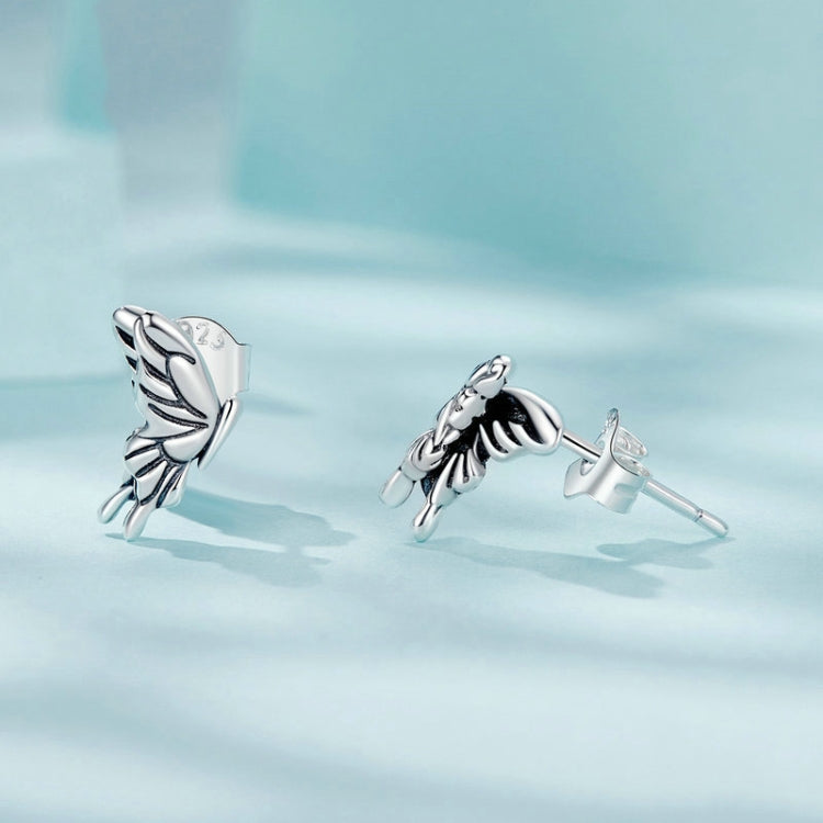 S925 Sterling Silver Three-dimensional Butterfly Earrings(SCE1762) - Stud Earrings & Earrings by PMC Jewellery | Online Shopping South Africa | PMC Jewellery | Buy Now Pay Later Mobicred