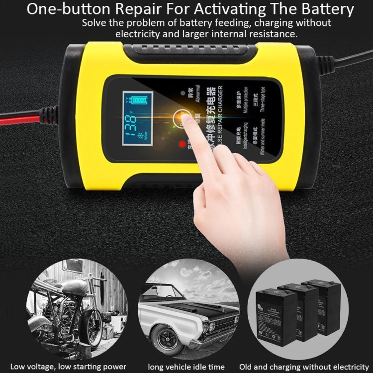 Anhtczyx 12V 6A  4Ah-100Ah Motorcycle Car Pulse Repair Charger With LCD Display(UK Plug) - Battery Charger by Anhtczyx | Online Shopping South Africa | PMC Jewellery | Buy Now Pay Later Mobicred