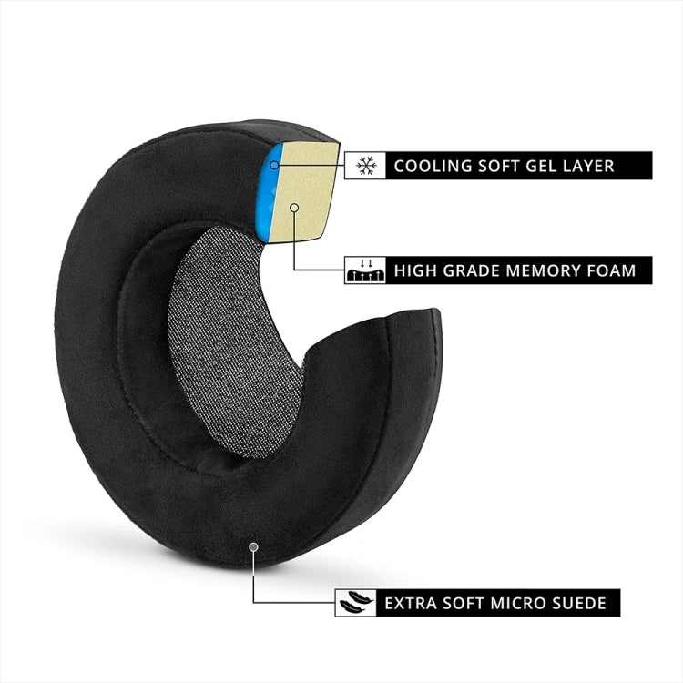 1pair For Alienware AW310H / AW510H Ice Gel Headphone Leather Cover Sponge Cover Earmuffs(Black) - Earmuff & Pad by PMC Jewellery | Online Shopping South Africa | PMC Jewellery | Buy Now Pay Later Mobicred