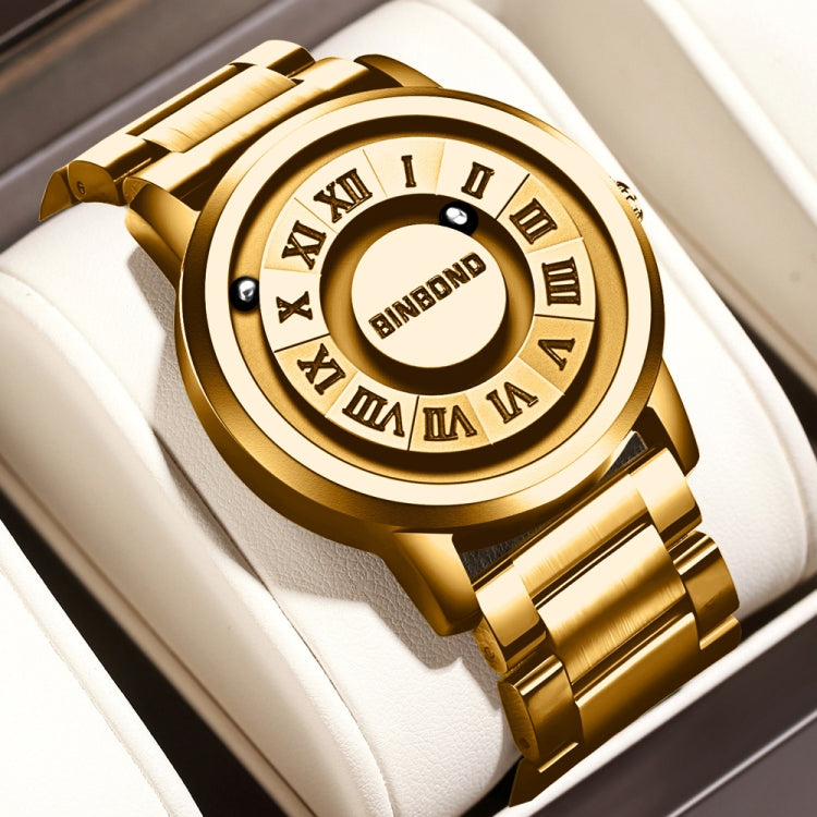 BINBOND B234 30m Waterproof Magnetic Suspension Watch, Color: Full Gold-Gold - Metal Strap Watches by BINBOND | Online Shopping South Africa | PMC Jewellery | Buy Now Pay Later Mobicred