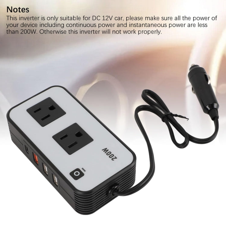 200W Car Inverter Vehicle Plug Power Converter US Plug - Others by PMC Jewellery | Online Shopping South Africa | PMC Jewellery | Buy Now Pay Later Mobicred