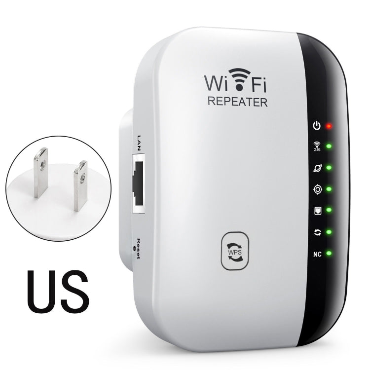 300Mbps Wireless WIFI Repeater 2.4G Route Signal Amplifier 7 Lights Version, Spec: US Plug - Broadband Amplifiers by PMC TechLife | Online Shopping South Africa | PMC TechLife | Buy Now Pay Later Mobicred