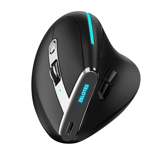 ZELOTES F36 9-Keys Vertical Grip Ergonomic Programming Dual Bluetooth + 2.4G Wireless Mouse(Black) - Wireless Mice by ZELOTES | Online Shopping South Africa | PMC Jewellery | Buy Now Pay Later Mobicred