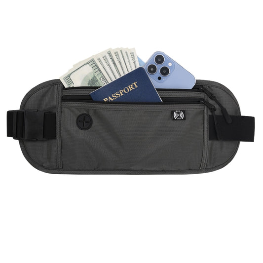 Sports Running Waist Pack Outdoor Fitness Large Capacity RFID Blocking Wallet Waterproof Phone Waist Bag(Dark Gray) - Waist Bags by PMC Jewellery | Online Shopping South Africa | PMC Jewellery | Buy Now Pay Later Mobicred