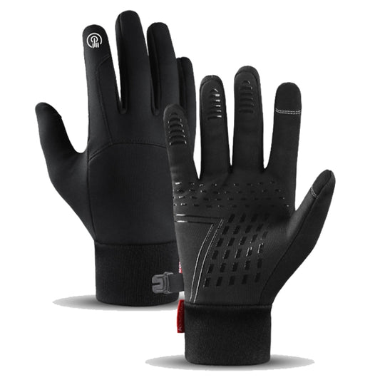 Kyncilor Waterproof Cycling Warm Gloves Two-finger Touch Screen Ultra-soft Velvet Outdoor Gloves, Size: XL(Black) - Full Finger Gloves by Kyncilor | Online Shopping South Africa | PMC Jewellery | Buy Now Pay Later Mobicred