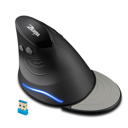 ZELOTES F17 6-buttons Vertical Grip Ergonomic Wireless Mouse(Black) - Wireless Mice by ZELOTES | Online Shopping South Africa | PMC Jewellery | Buy Now Pay Later Mobicred