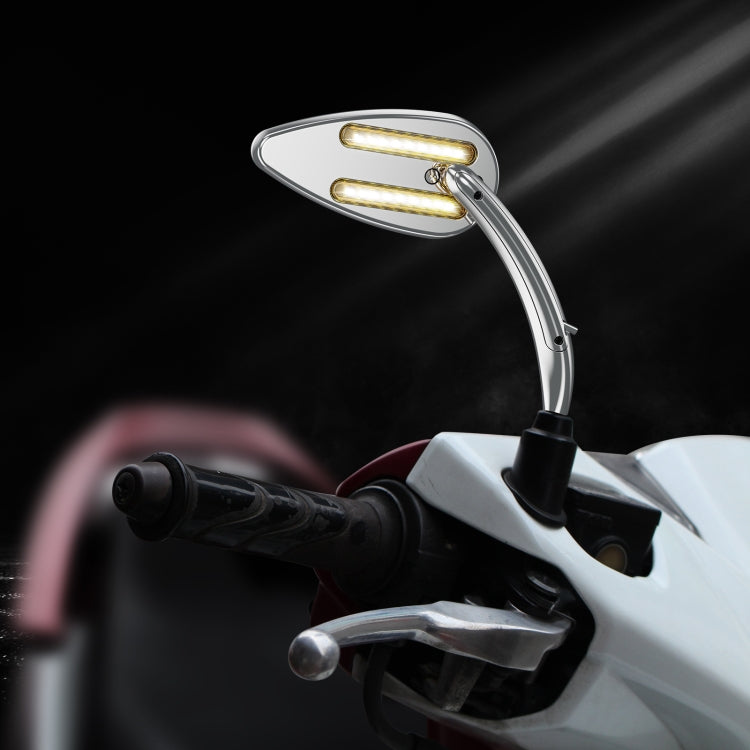 FLYQUICK Motorcycle LED Rearview Mirror With Light, Color: Black - Side Mirrors by PMC Jewellery | Online Shopping South Africa | PMC Jewellery | Buy Now Pay Later Mobicred