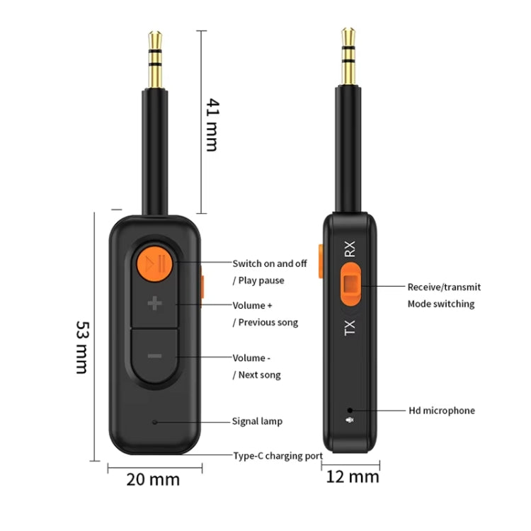 3-in-1 Receiver Bluetooth Transmitter with Call Aux Car Bluetooth Adapter - Bluetooth Adapters by PMC TechLife | Online Shopping South Africa | PMC TechLife | Buy Now Pay Later Mobicred