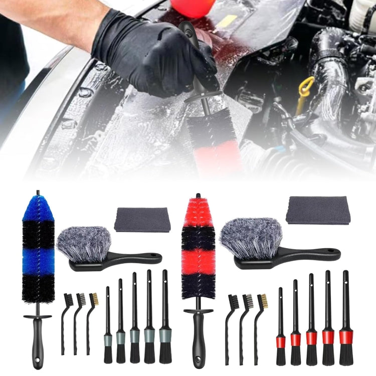 11pcs /Set Car Wash Cleaning Gap Detail Short Handle Brush(Red) - Car washing supplies by PMC Jewellery | Online Shopping South Africa | PMC Jewellery | Buy Now Pay Later Mobicred