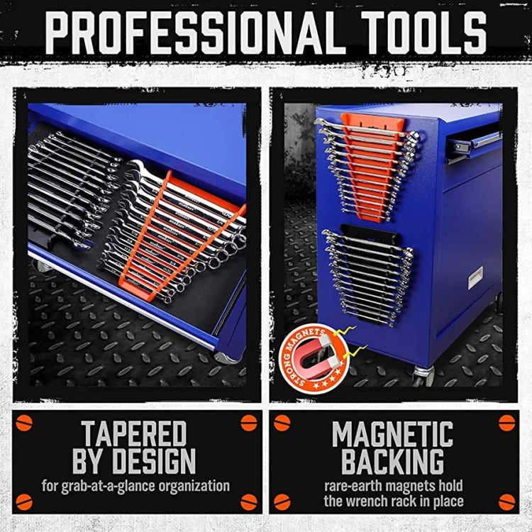 12-Slot Plastic Magnetic Removable Tray Wrench Storage Bracket(Black+Orange) - Other Tools by PMC TechLife | Online Shopping South Africa | PMC TechLife | Buy Now Pay Later Mobicred