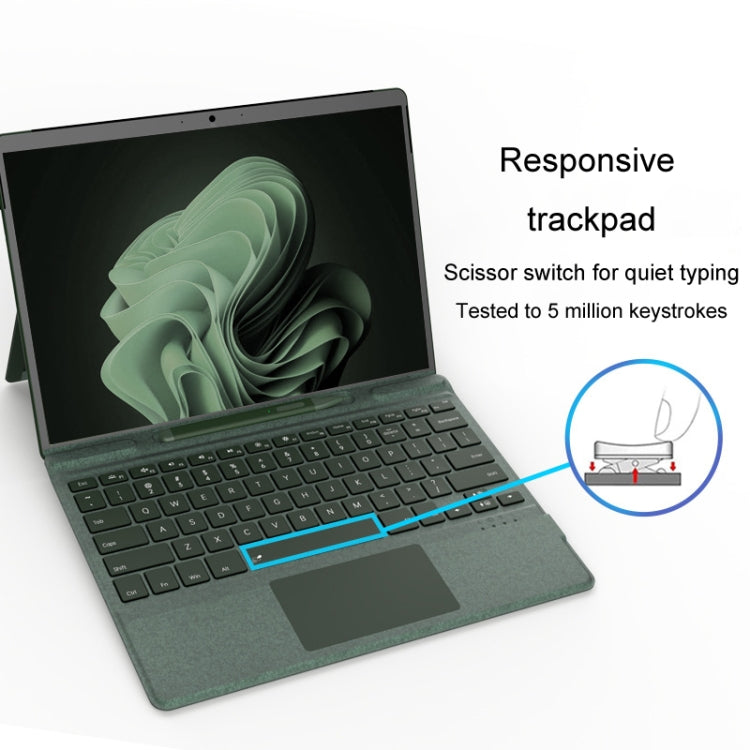 For Microsoft Surface Pro 8 / 9 / 10 / X Bluetooth Keyboard Magnetic Tablet Wireless Touch Backlit Keyboard With Pen Slot(Black) - free shipping - PMC TechLife - Order now!