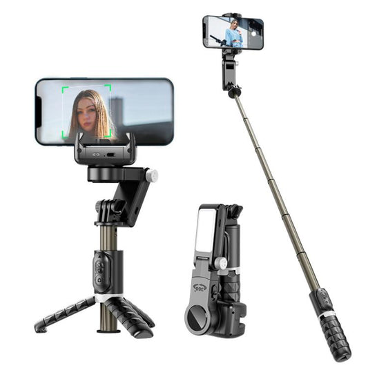 TokQi Q18 Desktop Wireless Remote Control Handheld Gimbal Stabilizer Fill Light Selfie Stick Tripod(Black) - Selfie Sticks by TokQi | Online Shopping South Africa | PMC Jewellery | Buy Now Pay Later Mobicred