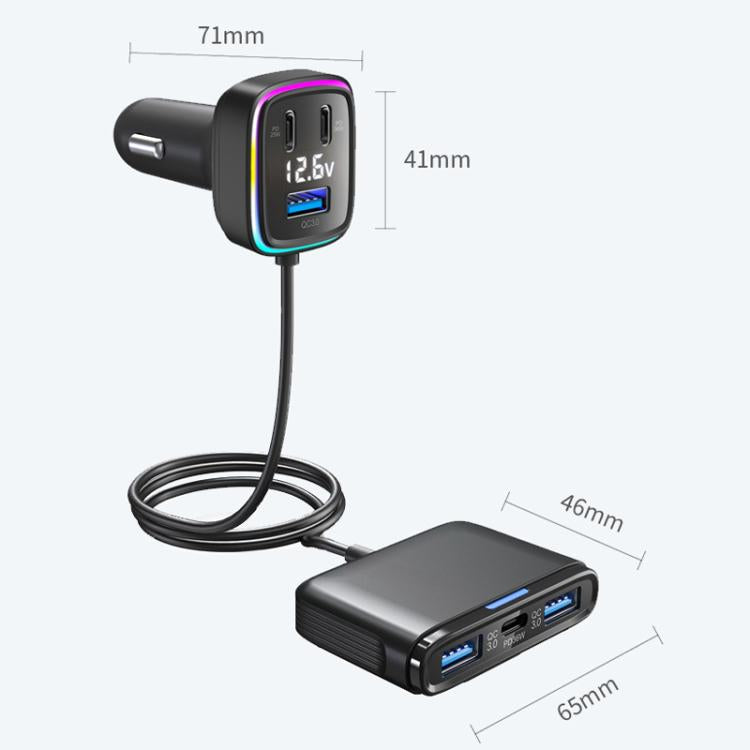 GE01 Powerful Output Colorful Ambient Lights Car Quick Charger - Car Charger by PMc TechLife | Online Shopping South Africa | PMc TechLife | Buy Now Pay Later Mobicred