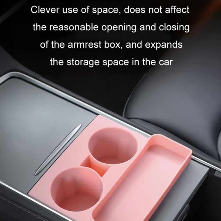 For Tesla 21-23 Model 3/Y Central Control Integrated Silicone Storage Cup Holder(Gray) - Car Drink Holders by PMC TechLife | Online Shopping South Africa | PMC TechLife | Buy Now Pay Later Mobicred