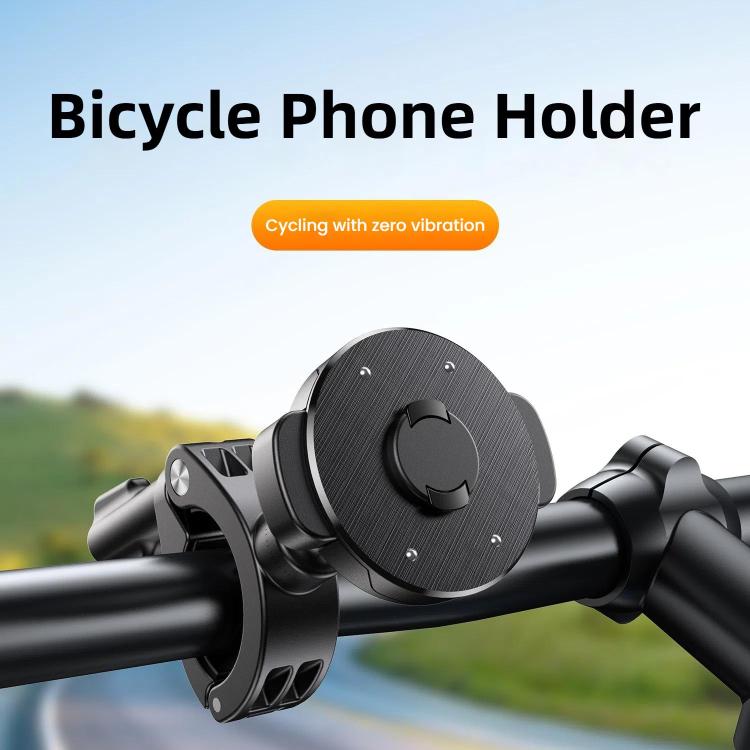 Bicycle Motorcycle Snap-On Mobile Phone Holder With Magnetic Ring(QL-10 Black) - Holders by PMc TechLife | Online Shopping South Africa | PMc TechLife | Buy Now Pay Later Mobicred