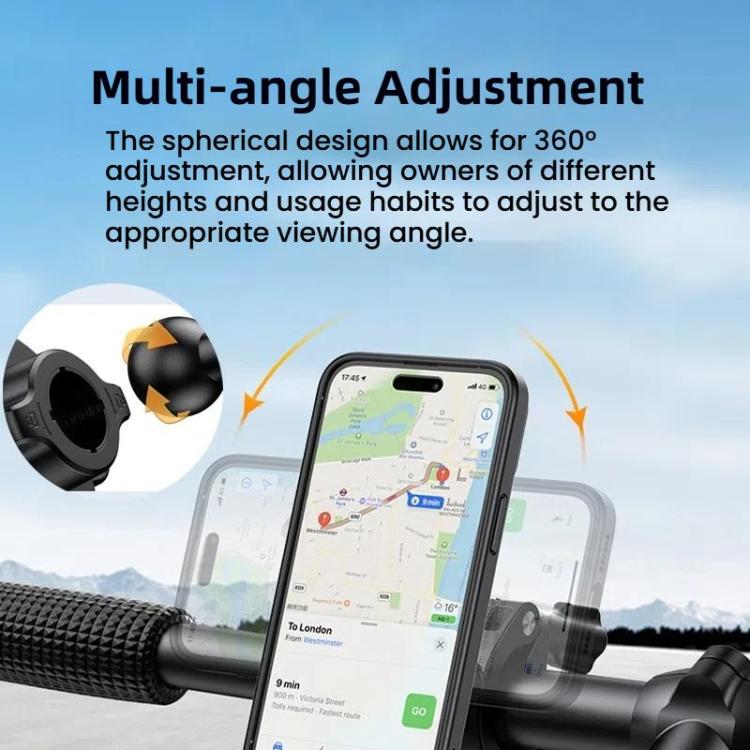 Bicycle Motorcycle Snap-On Mobile Phone Holder With Magnetic Ring(QL-10 Black) - Holders by PMc TechLife | Online Shopping South Africa | PMc TechLife | Buy Now Pay Later Mobicred