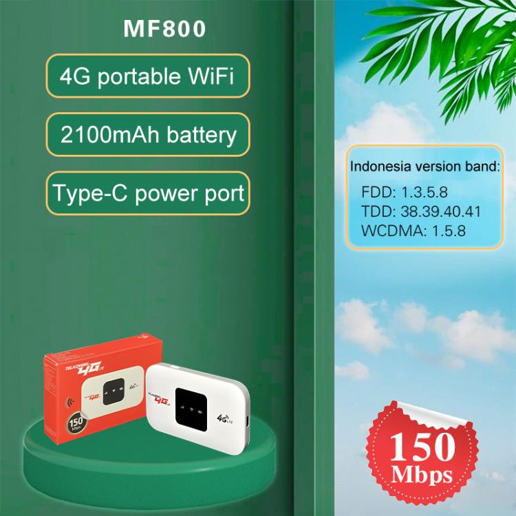 MF800 4G Mobile WiFi Portable SIM Card Router(Indonesia Version) - 4G Mobile Wifi by PMC TechLife | Online Shopping South Africa | PMC TechLife | Buy Now Pay Later Mobicred
