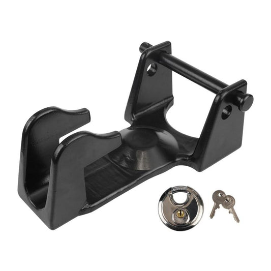 Coupler Gooseneck Hitch Trailer Lock For Heavy Trailer Transporter RV, Color: Black + Key Lock - Towing Bars by PMC Jewellery | Online Shopping South Africa | PMC Jewellery | Buy Now Pay Later Mobicred