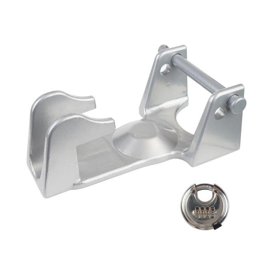 Coupler Gooseneck Hitch Trailer Lock For Heavy Trailer Transporter RV, Color: Silver + Combination Lock - Towing Bars by PMC Jewellery | Online Shopping South Africa | PMC Jewellery | Buy Now Pay Later Mobicred