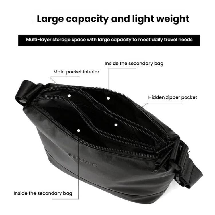 WEPOWER Simple Shoulder Bag For Men Light Casual Commuter Messenger Pack(Black) - Single-shoulder Bags by WEPOWER | Online Shopping South Africa | PMc TechLife | Buy Now Pay Later Mobicred