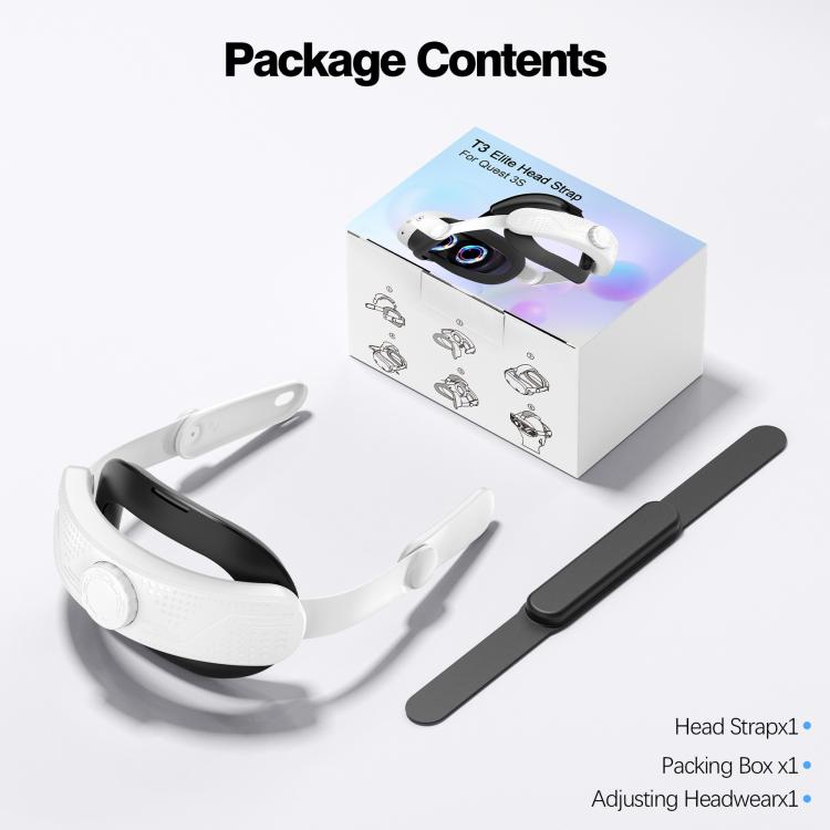 For Meta Quest 3S VR Headset Elite Head Strap Adjustable Comfort Decompression Headband(Gray White) - VR Accessories by PMC TechLife | Online Shopping South Africa | PMC TechLife | Buy Now Pay Later Mobicred