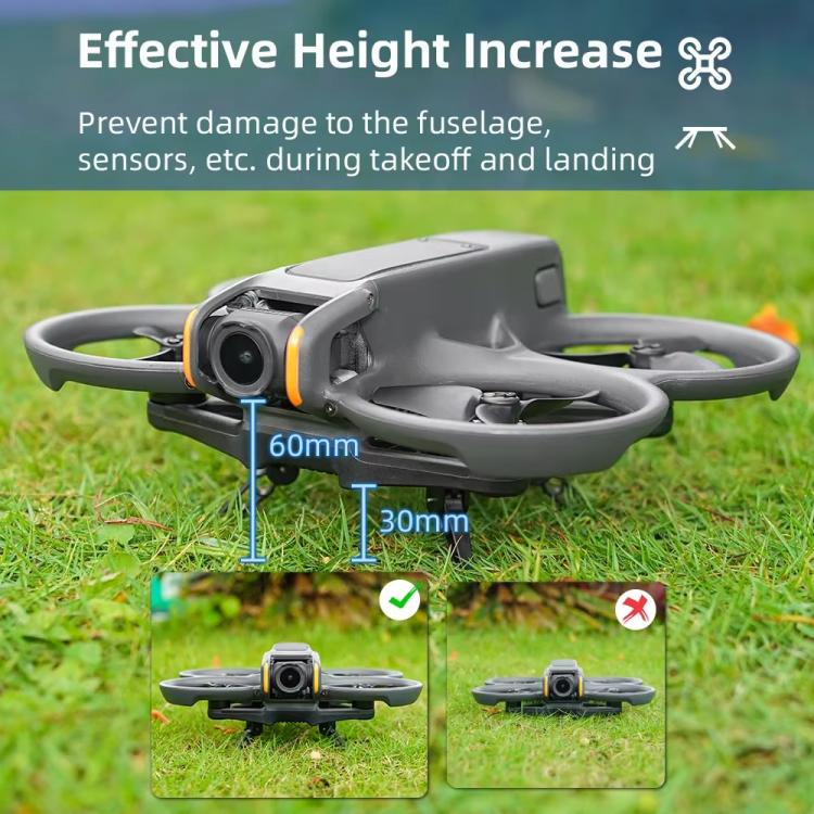 For DJI Avata 2 BRDRC Folding Height Enhanced Landing Gear Gimbal Protective Kickstand(Orange) - free shipping - PMC TechLife - Order now!