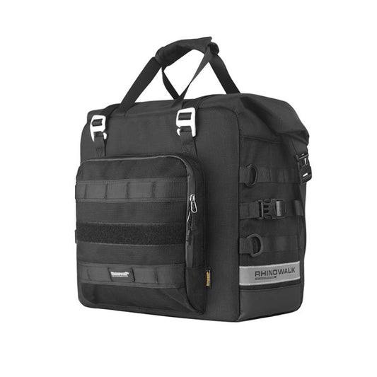 Rhinowalk MTR2050 25L-32L Expandable Large Capacity Quick-release Motorcycle Side Bag(Black) - Bags & Luggages by Rhinowalk | Online Shopping South Africa | PMC Jewellery | Buy Now Pay Later Mobicred