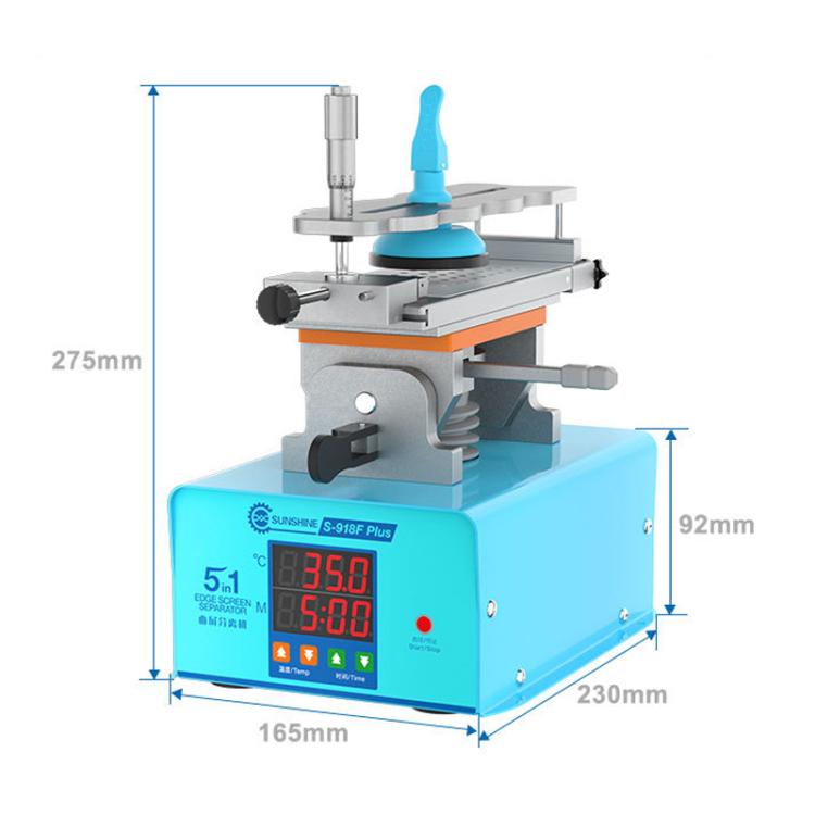 SUNSHINE S-918F Plus 5 In 1 Curved Screen Separator Mobile Phone LCD Screen Repair Separator Heating Platform(EU Plug) - free shipping - PMC TechLife - Order now!