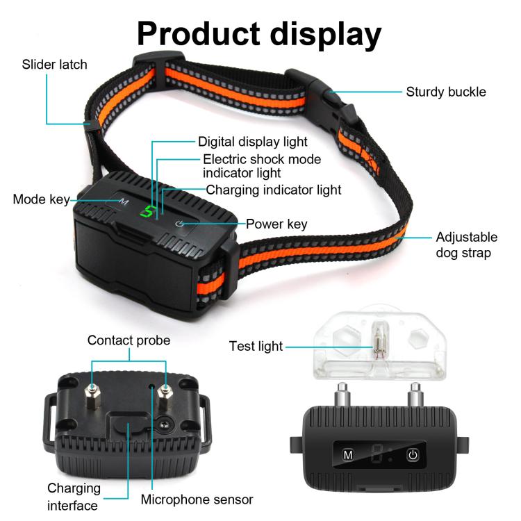 Anti-Barking Dog Collar Pet Remote Control Training Barking Control Device(Black) - Training Aids by PMC TechLife | Online Shopping South Africa | PMC TechLife | Buy Now Pay Later Mobicred