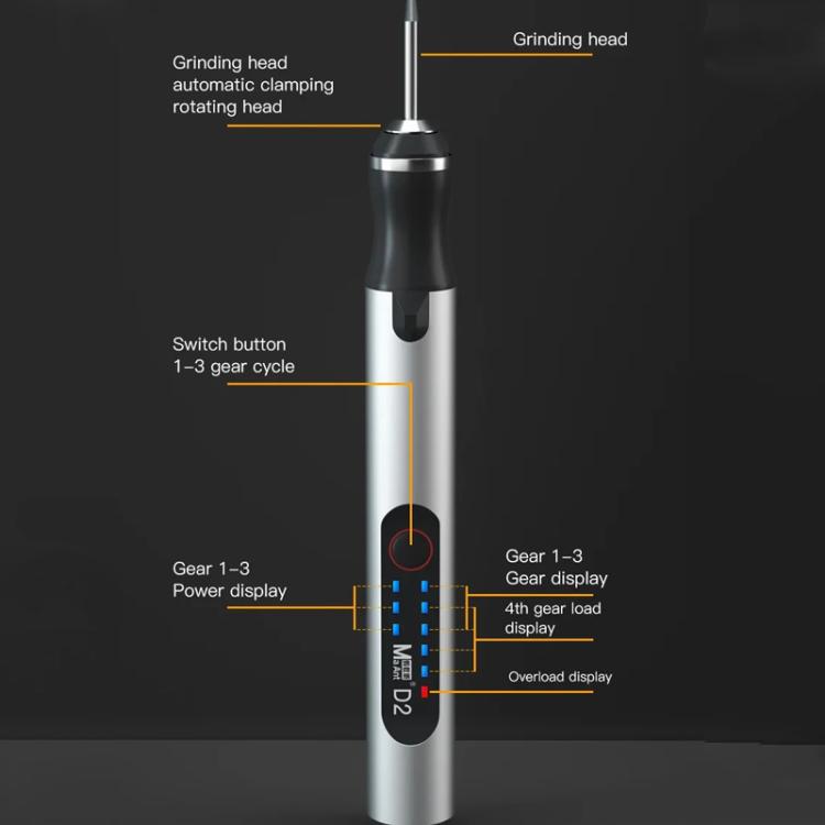MaAnt D2 Rechargeable Speed Regulating Electric Grinding Pen Small Sanding Machine With 7 Sanding Heads - Grinding Tools & Accessories by MaAnt | Online Shopping South Africa | PMc TechLife | Buy Now Pay Later Mobicred
