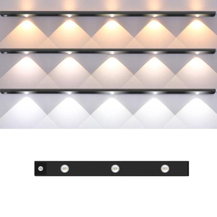 40cm Rechargeable Motion Sensor Light Bar Cabinet Wardrobe Lamp With Remote Control(Black) - Sensor LED Lights by PMc TechLife | Online Shopping South Africa | PMc TechLife | Buy Now Pay Later Mobicred