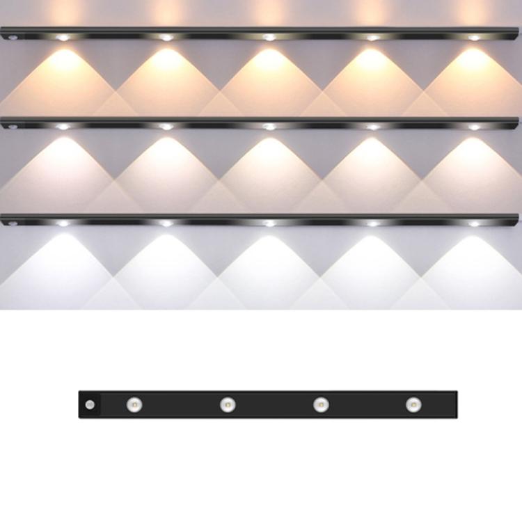 60cm Rechargeable Motion Sensor Light Bar Cabinet Wardrobe Lamp With Remote Control(Black) - Sensor LED Lights by PMc TechLife | Online Shopping South Africa | PMc TechLife | Buy Now Pay Later Mobicred