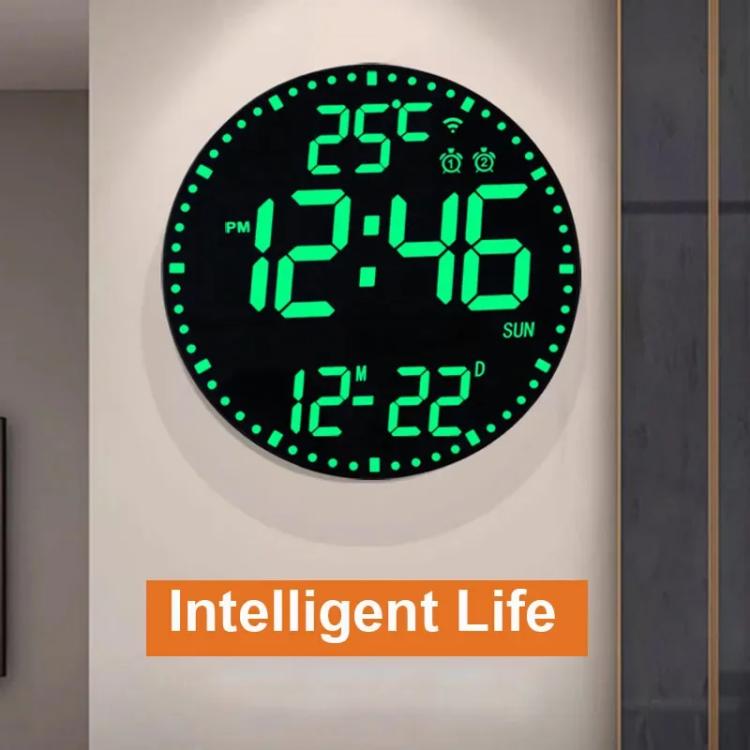 Wifi App Control LED Digital Wall Clock With RGB Light Multi-Functional Alarm Clock(White Shell Cloth Surface) - free shipping - PMc TechLife - Order now!