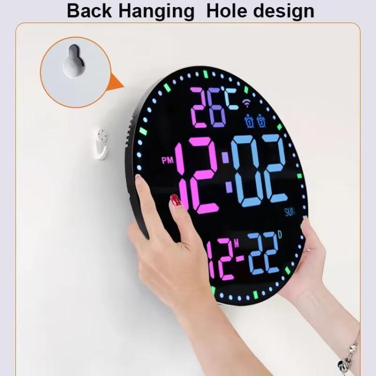 Wifi App Control LED Digital Wall Clock With RGB Light Multi-Functional Alarm Clock(White Shell Cloth Surface) - free shipping - PMc TechLife - Order now!