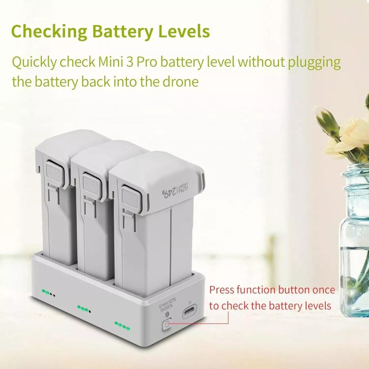 YX 3-Way Battery Charger For DJI Mini 4 Pro/Mini 3/Mini 3 Pro Charging Hub 35W US Plug - free shipping - PMC TechLife - Order now!